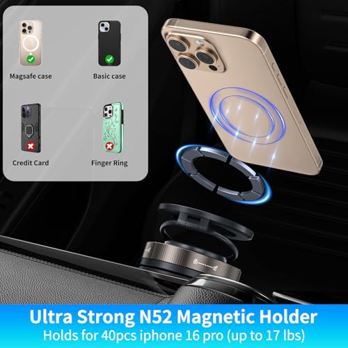 Vacuum Suction Magnetic Phone Holder for iPhone 17 16 15 14 13 Pro