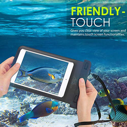 MoKo Waterproof Tablet Case, IPX8 Dry Bag for Devices Up to 8.3 in | Compatible with iPad mini 6/5/4/3/2, Samsung Tab 5/4/3, Galaxy Note 8, Tab S2/Tab E/Tab A 8.0, LG G Pad III 8.0 - color: Black