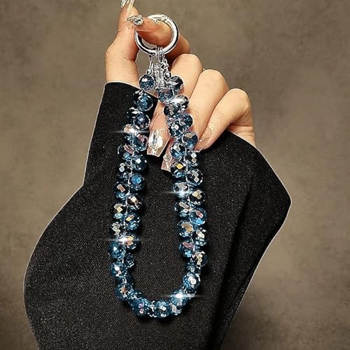TENOC Beaded Phone Wrist Strap, Navy Blue - color: A-navy Blue