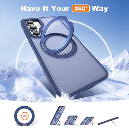for Samsung Galaxy S23 FE Case with 360° Spin Stand,Blue | 360° Spin Magnetic Ring Stand,Compatible with Magsafe,Military Protection Phone Case - color: Blue, size: Samsung Galaxy S23 FE