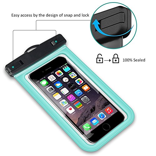 Universal Waterproof Case with Super Sealability Technology, Cellphone Dry Bag Pouch with Sensitive PVC Touch Screen for Cellphone Up to 6.0" Diagonal