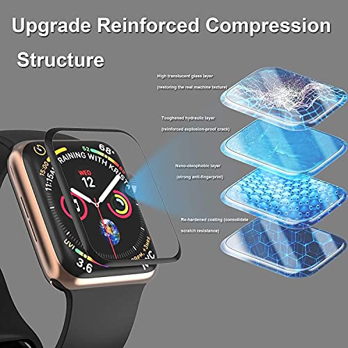 [2 Pack] Apple Watch Series 9 Series 8/7 Screen Protector 41mm Tempered Glass, 3D Full Coverage [Easy Installation Frame] Waterproof Bubble-Free Anti-Scratch HD Clear Film for iWatch Series 9/8/7 41mm - size: 41mm