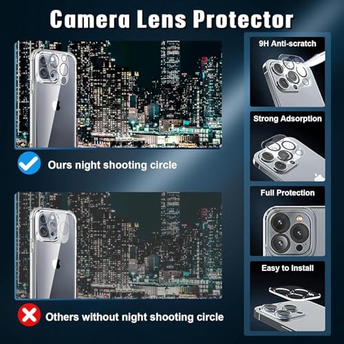5 in 1 Clear Case for iPhone 15 Pro Max 6.7-Inch, with 2 Pack Full Coverage Tempered Glass Screen Protectors and Camera Lens Protectors, Non-Yellowing Shockproof Bumper Phone Cover - size: iPhone 15 Pro Max