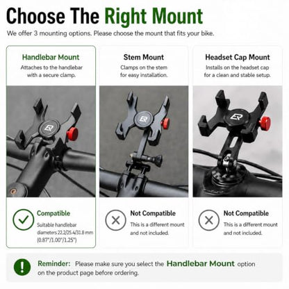 ROCKBROS Aluminum Bike Phone Mount for 4.7-7.1" Phones Handlebar Mount - style: Handlebar Mount