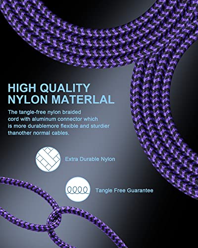 Multi Charger Cable, Lightning and USB C 2 in 1 Charging Cable for iPhone - color: Purple
