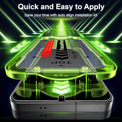 Esanik [2+2 Pack Privacy Screen Protector for Samsung Galaxy S25 Plus 6.7'' Anti Spy PET Film(NOT Glass) with Easy Installation Frame + Camera Lens Protector Fingerprint ID Compatible