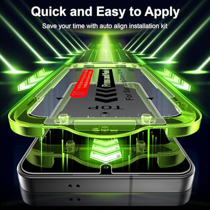 Esanik [2+2 Pack Privacy Screen Protector for Samsung Galaxy S25 Plus 6.7'' Anti Spy PET Film(NOT Glass) with Easy Installation Frame + Camera Lens Protector Fingerprint ID Compatible