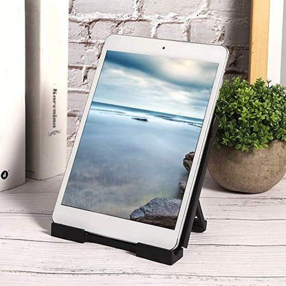 Tablet Stand, Plastic Five Gears Support Height Adjustable Portable Storage Mobile Phone Stand, 7-11 Inch Tablet PC Desktop Bracket, with Soft Rubber Pad, for for E Reader(Black)