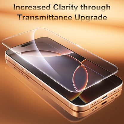 Fotbor [3+3 Pack for iPhone 16 Pro Screen Protector, Anti-Blue Light, [Eye Protection] 9H+ Tempered Glass with Camera Lens Protector - size: iPhone 16 Pro - 6.3 inch