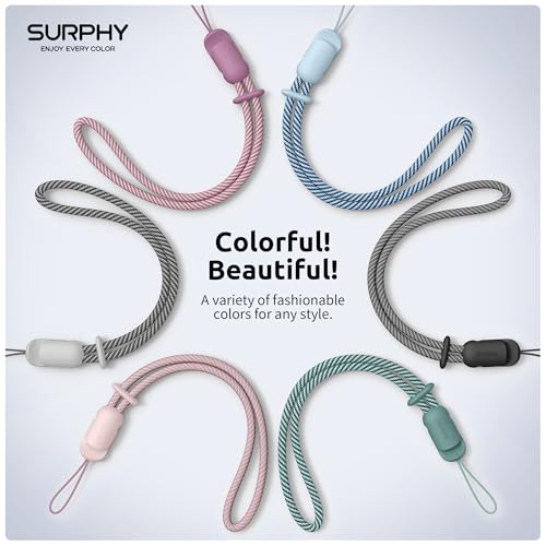 SURPHY 3 Pack Phone Wrist Strap, Phone Lanyard with Cellphone Tether Tab - color: Black & Pink & Gray