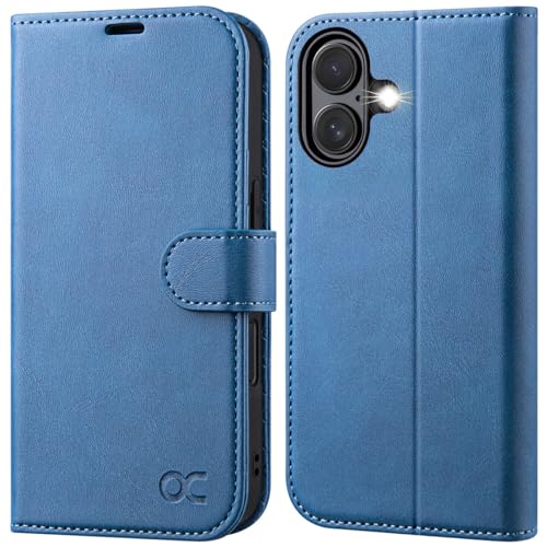 OCASE for iPhone 17 Wallet Case, Card Holder, Light Blue | RFID Blocking, Kickstand, Magnetic Closure, PU Leather Flip Folio, Shockproof TPU Shell, Protective Phone Cover (6.3") 2025 - color: Light Blue