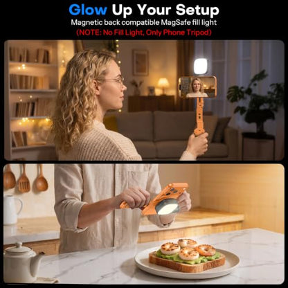 OMOTON TP03 [Ultra-Slim] 360° Rotating for MagSafe Tripod with Hook, Orange - color: Orange