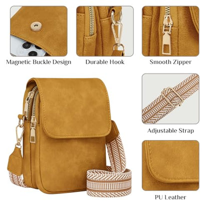 Fashion Small Crossbody Bags for Women Trendy Designer Cell Phone Purses | Adjustable Straps,with Card Holder,Detachable Wristlet Strap,small Cross Body Bag for Woman,Mini Bags,Travel Purse,Work,Gym - color: Yellow