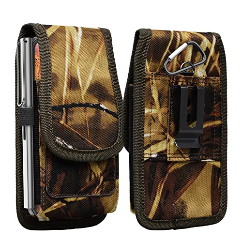 Njjex Belt Clip Phone Holster for Samsung S25 Moto G 5G G Stylus - color: Nylon-Yellow Branch