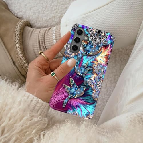 Compatible for Samsung Galaxy S25 Ultra 5G Case,Double Layer Shockproof Protection Heavy Duty Phone Cover,Sparkling Diamond Bird Pattern - color: Sparkling Diamond Bird Pattern, size: S25 Ultra