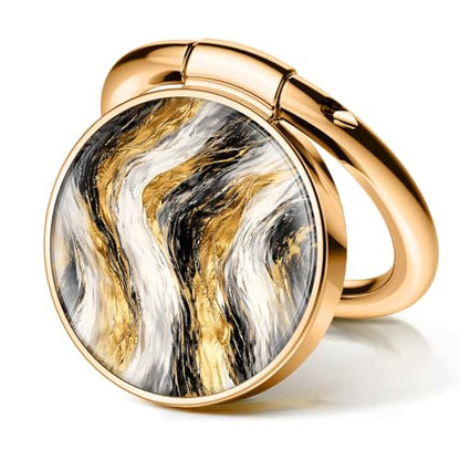 Cell Phone Ring Holder, Cute Phone Ring Grip Stand, 360°Rotation Funny Metal Kickstand Finger Grip Luxury Gold Marble - color: Luxury Gold Marble