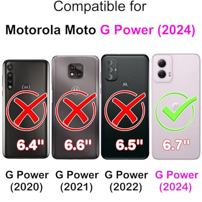 Case Wallet for Motorola Moto G Power 5G 2024, Green Butterfly | Kickstand, 3 Card Holder, Shockproof TPU Interior Shell, PU Leather, Magnetic Flip Cover, Lanyard Strap - color: Pic:02