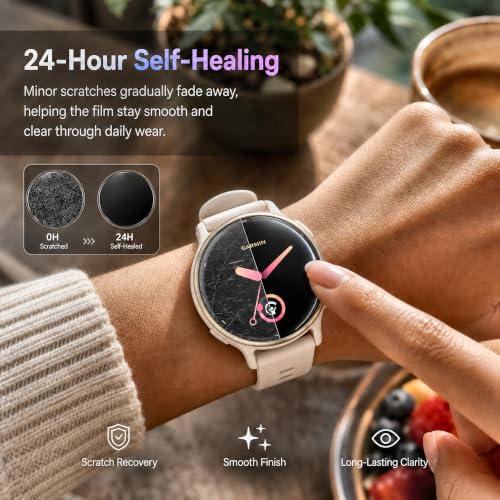 6 Pack Screen Protector for Garmin Vivoactive 5/Garmin Vivoactive 6 42mm | HD Clear Soft EPU Film, Full Coverage, Self-Healing, Touch Sensitive, Anti-Scratch, Bubble-Free, Made for Active Lifestyles - size: For Garmin Vivoactive 5/6 1.65 Inch