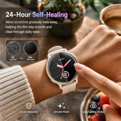 6 Pack Screen Protector for Garmin Vivoactive 5/Garmin Vivoactive 6 42mm | HD Clear Soft EPU Film, Full Coverage, Self-Healing, Touch Sensitive, Anti-Scratch, Bubble-Free, Made for Active Lifestyles - size: For Garmin Vivoactive 5/6 1.65 Inch