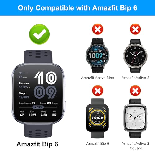 8 Pack Screen Protector for Amazfit Bip 6, Soft TPU Self-Healing Bubble Free Anti-Scratch HD Clear Touch Sensitive Protective Film Compatible with Amazfit Bip 6 - size: For Bip 6