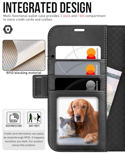 OCASE Compatible with iPhone 17 Pro Wallet Case, PU Leather Flip Folio Case with Card Holders RFID Blocking Kickstand [Shockproof TPU Inner Shell] Phone Cover 6.3 Inch 2025, Retro Graphite - color: Retro Graphite