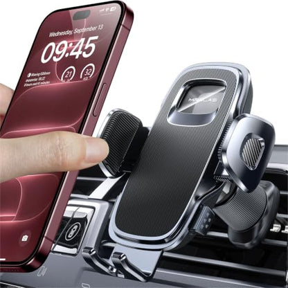 2026 Upgraded Air Vent Phone Mount for Car with New Metal Hook Clip, Handy - color: Black Grey