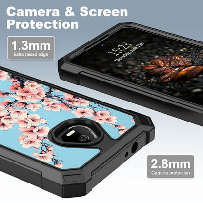for Schok Volt Sv67q Sv67332 Case with Screen Protector, Military Grade Drop Protection, Dual Layer Hybrid Shockproof Protection TPU Phone Case for Schok Volt Sv67q, Peach Blossoms - color: Peach Blossoms