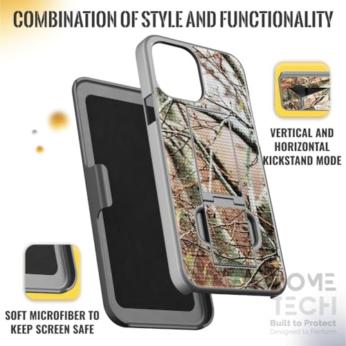 Designed for iPhone 14 Pro Max Case with Belt Clip Holster - Kickstand Cover Phone Case - Camo Tree (Dots) - color: Camo Tree, style: iPhone 14 Pro Max