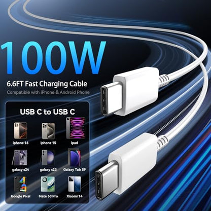 Phone 17 16 Pro Max Charger Fast Charging, 45W Super Fast USB C Charger Block with 6.6FT Charging Cable for 17 16 Pro Max/17 16 Pro/16 Plus,15 Pro Max/15 Pro/16, Android Phone - color: white, size: 6.6 Ft