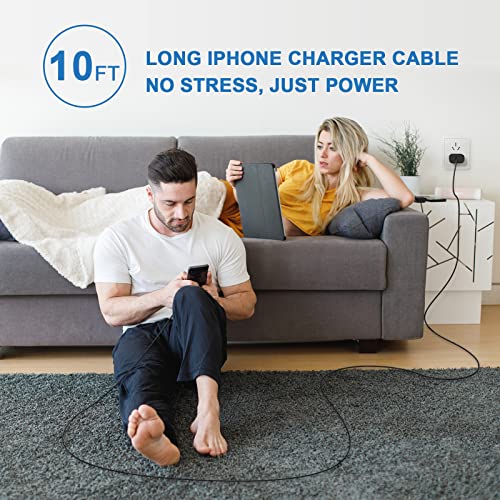 iPhone 14 13 Charger Fast Charging 10 FT, 20W USB C Charger Block & Cable - color: Deep Black
