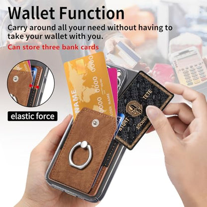 Cell Phone Card Holder, Stick-On RFID Wallet Credit Card Holder Brown - color: Brown