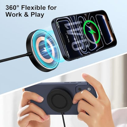 Wireless Charger for Samsung Magnetic Wireless Charger Fast Charging Pad - color: Black-5