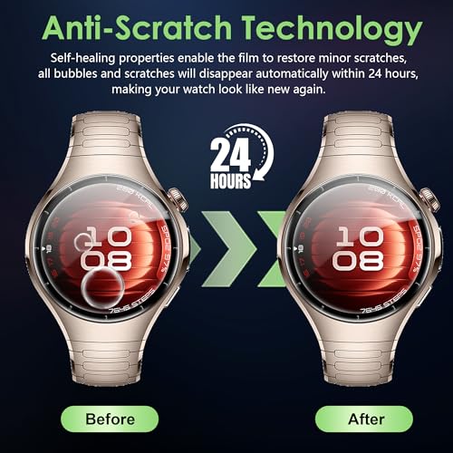 Compatible for Huawei Watch 5 42mm screen protector, Anti-Scratch 3D Full Screen Coverage flim, Case Friendly, HD Ultra, 3 PACK - size: Huawei Watch 5 42mm