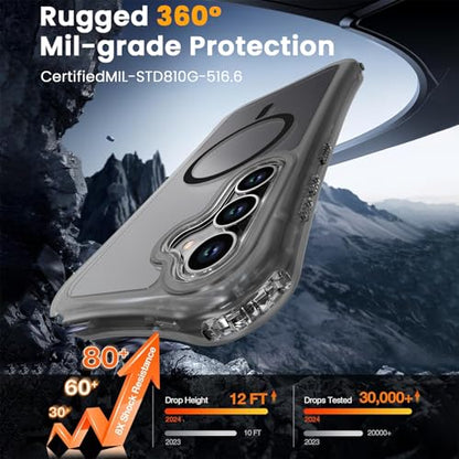 WRJ Magnetic Matte for Samsung Galaxy S26 FE Case,Samsung S25 FE Case [Fit for MagSafe][Military Grade Drop Protection] Translucent Shockproof Protective Phone Case-Black - color: Black, style: Matte