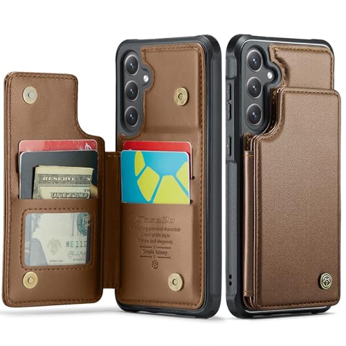 Kowauri for Samsung Galaxy S23 FE Case, PU Leather Wallet Case for Women Men with RFID Blocking Card Holder Slot Magnetic Closure Shockproof Protective Phone Cover for Samsung Galaxy S23 FE,Brown - color: Brown