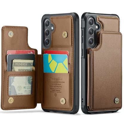 Kowauri for Samsung Galaxy S23 FE Case, PU Leather Wallet Case for Women Men with RFID Blocking Card Holder Slot Magnetic Closure Shockproof Protective Phone Cover for Samsung Galaxy S23 FE,Brown - color: Brown