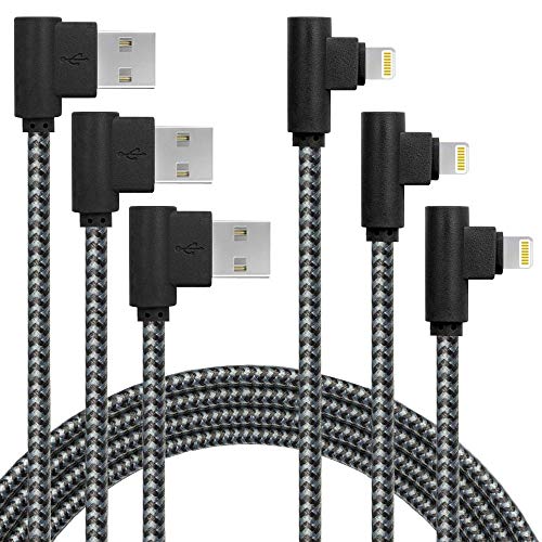 3Pack 10FT [The Most Durable Cable] 90 Degree Charging Cable for iPhone 14