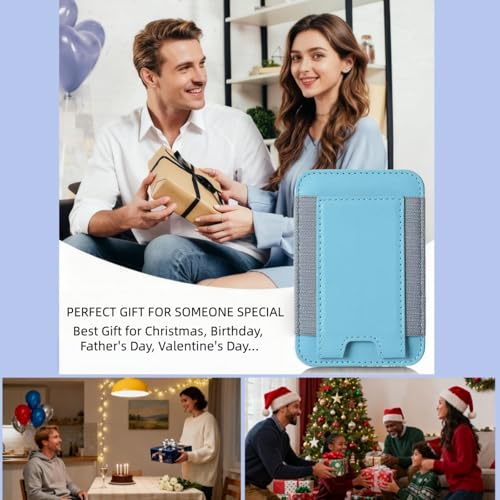 7 Cards Holder for MagSafe Wallet, Stronger Magnetic Wallet RFID Blocking for iPhone 17/16/15/14/13/12 and Pro Promax Series - color: Sky blue elastic wallet