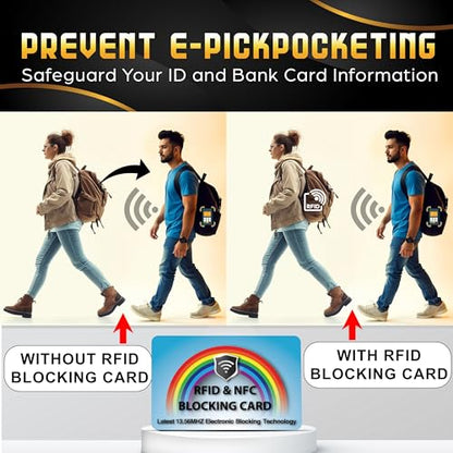 SaiTech IT 5 Pack RFID Blocking Card Protect Your Entire Wallet, Purse | Protect Cards from NFC Contactless Theft Wallet for Men & Women (Rainbow-Blue) - color: Rainbow