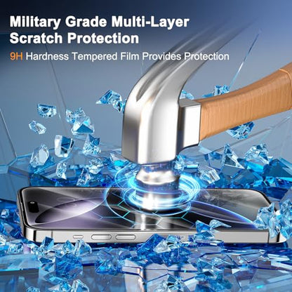 SIBEITU 3+3 Pack Screen Protector for iPhone 16 Pro 6.3 Inch Tempered Glass | 3 Pack Screen + 3 Pack Camera Lens Protector, 6.3 Inch HD Clear 9H Hardness, Scratch Resistant, Case Friendly - size: iPhone 16 Pro 6.3"