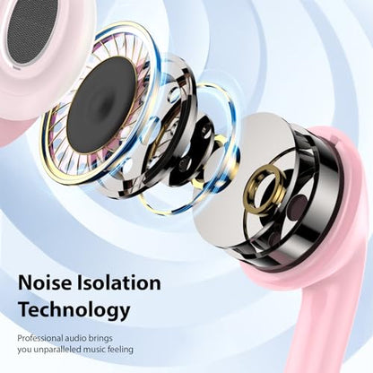 USB C Earbuds Headphones for iPad 10th Gen for iPhone Duo 18 Pro 17 15 Pink - color: Pink