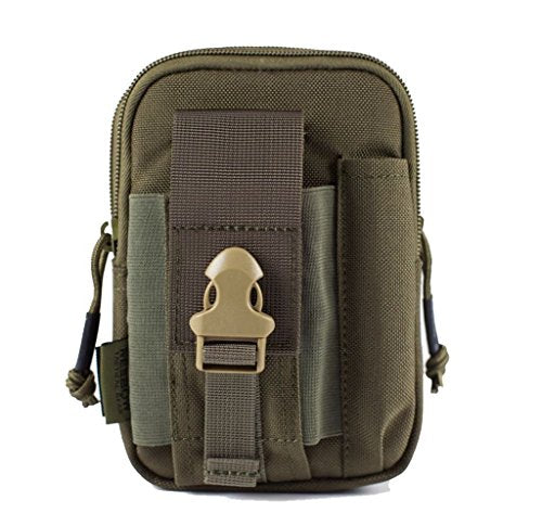 REEBOW GEAR Tactical Molle EDC Pouch Utility Gadget Belt Waist Bag with Cell Phone Holster Holder - color: Grey Green