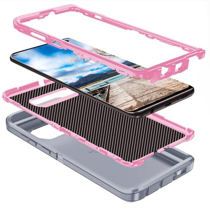for Galaxy S10 Case,[Without Screen Protector] Heavy Duty Shockproof Dust/Drop Poof 3 Layers Full Bady Protection Rugged Cover for Galaxy S10,Grey/Pink - color: Grey/Pink