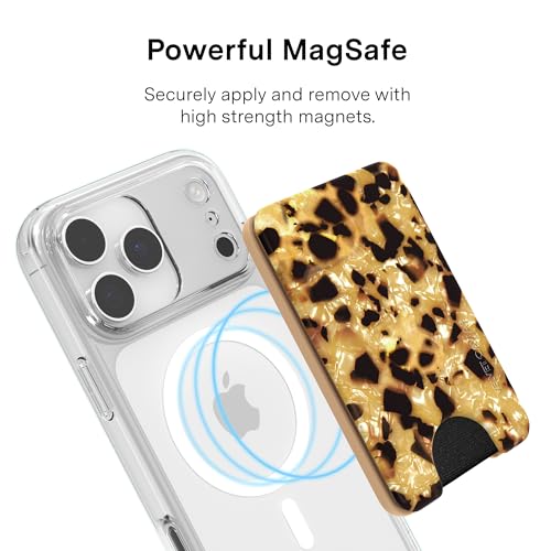 VELVET CAVIAR compatible with MagSafe Wallet - Magnetic Card Holder - color: Blonde Tortoise Shell