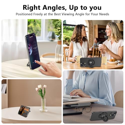 Magnetic Phone Ring Holder for MagSafe, Magnetic Snap Phone Ring Grip - color: Black