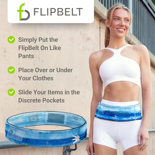 FlipBelt Zipper Running Belt, Waist Pack for Fitness and Running, US Company - color: Sayram Blue, size: X-Small