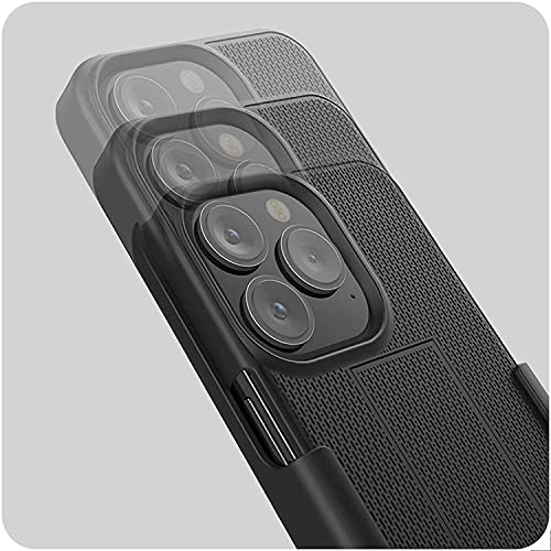 Encased DuraClip Designed for iPhone 13 PRO MAX Belt Clip Case (2021) Slim Phone Cover with Holster (Black) - size: iPhone 13 Pro Max