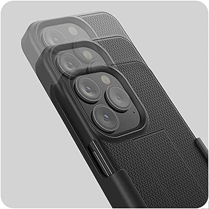 Encased DuraClip Designed for iPhone 13 PRO MAX Belt Clip Case (2021) Slim Phone Cover with Holster (Black) - size: iPhone 13 Pro Max