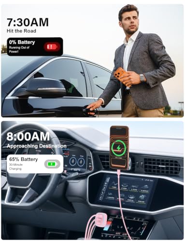 75W USB C Car Charger, 3-Port Super Fast Charging Cigarette Lighte - color: Pink