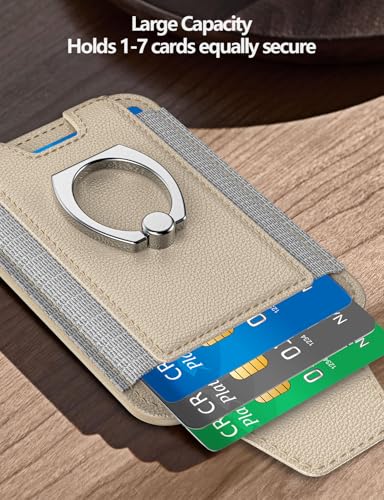 for Magsafe Wallet with Grip; 6-Card Holder; Stronger Magnetic Phone Wallet - color: Gold